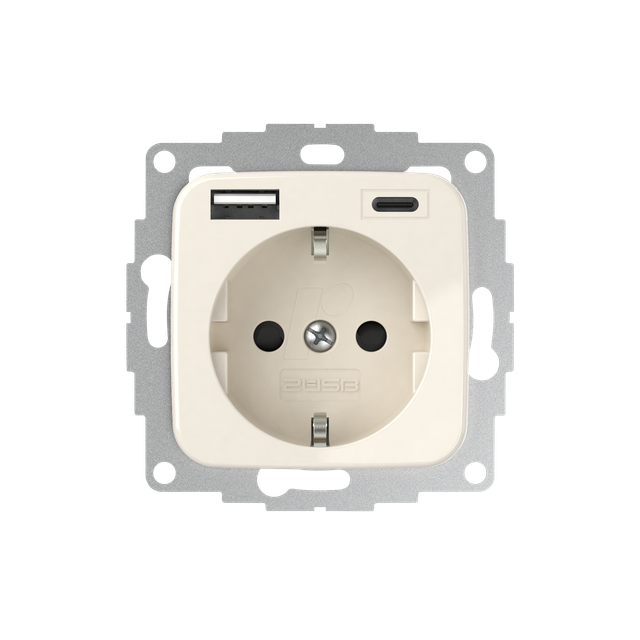 2USB ICP AC CWG - 2USB inCharge PRO - Cremeweiß glänzend USB Steckdose
