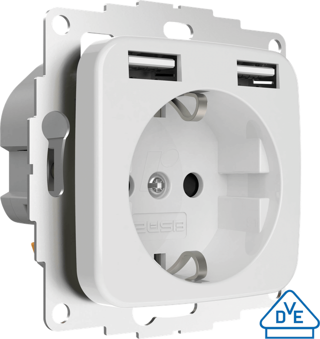 2USB ICP SI RWG - 2USB inCharge PRO SI - Reinweiß glänzend USB Steckdose