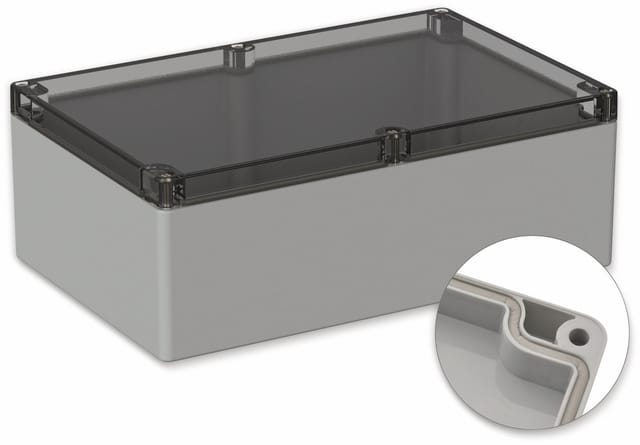 5U240011 - Industriegehäuse, 240.3 x 160.3 x 90 mm, IP65, lichtgrau