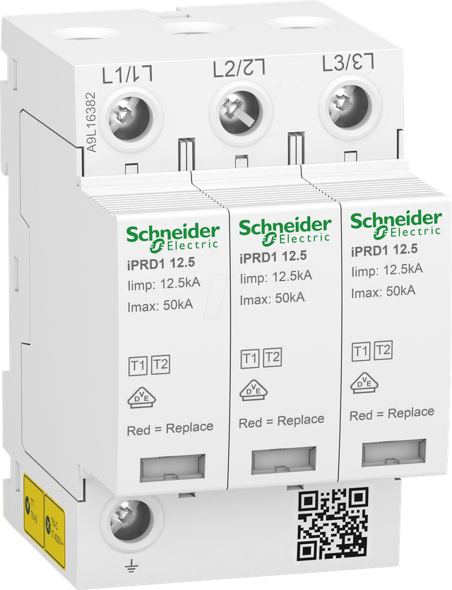 A9L16382 - Kombiableiter T. 1+2, Acti9 iPRD1 12.5r, 3P, 400V AC, Imax 50kA