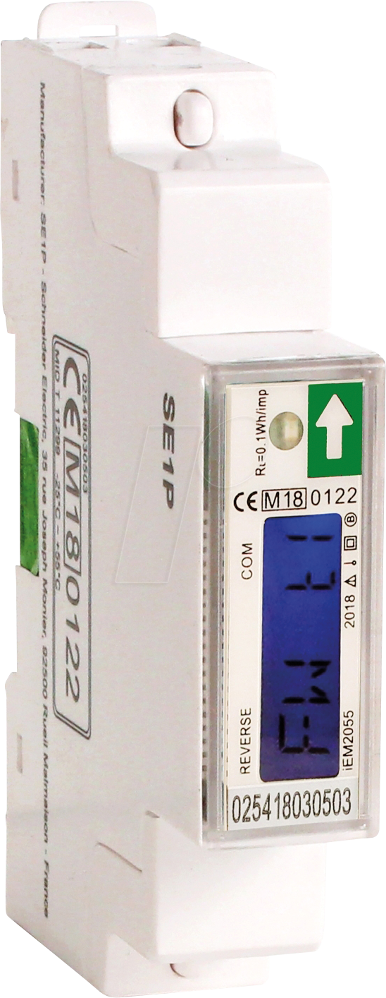 A9MEM2055 - Energiezähler, 1-phasig, 45 A, 230 V, Modbus, S0, Klasse 1, MID