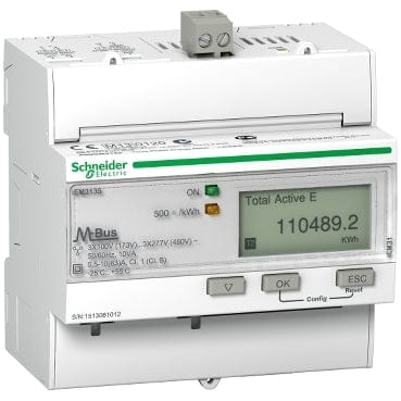 A9MEM3135 - Energiezähler, 3-phasig, 63A, erweiterte Messfunktion, M-Bus, 1E