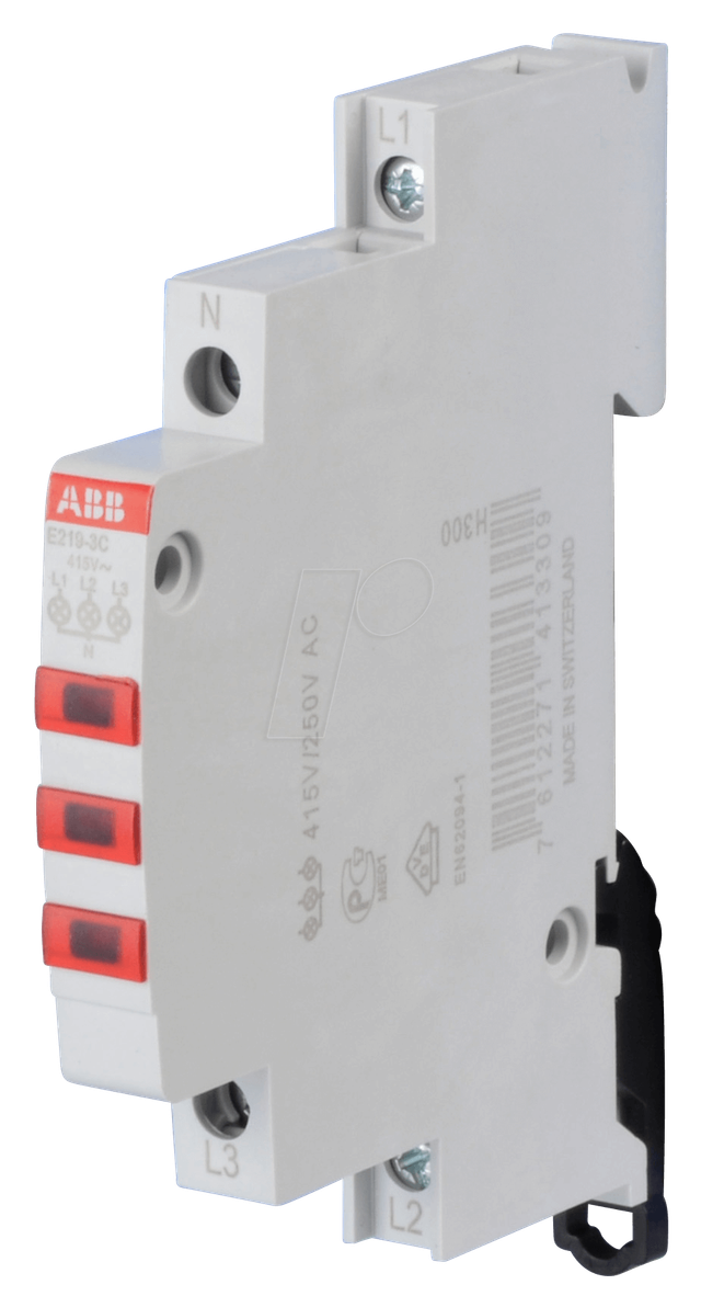 ABB E219-3C - LED-Leuchtmelder - 3-fach, 230 - 415 V AC, rot