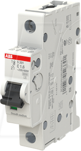 ABB S201-C1.6 - Leitungsschutzschalter, Char. C, 1,6 A, 1 polig