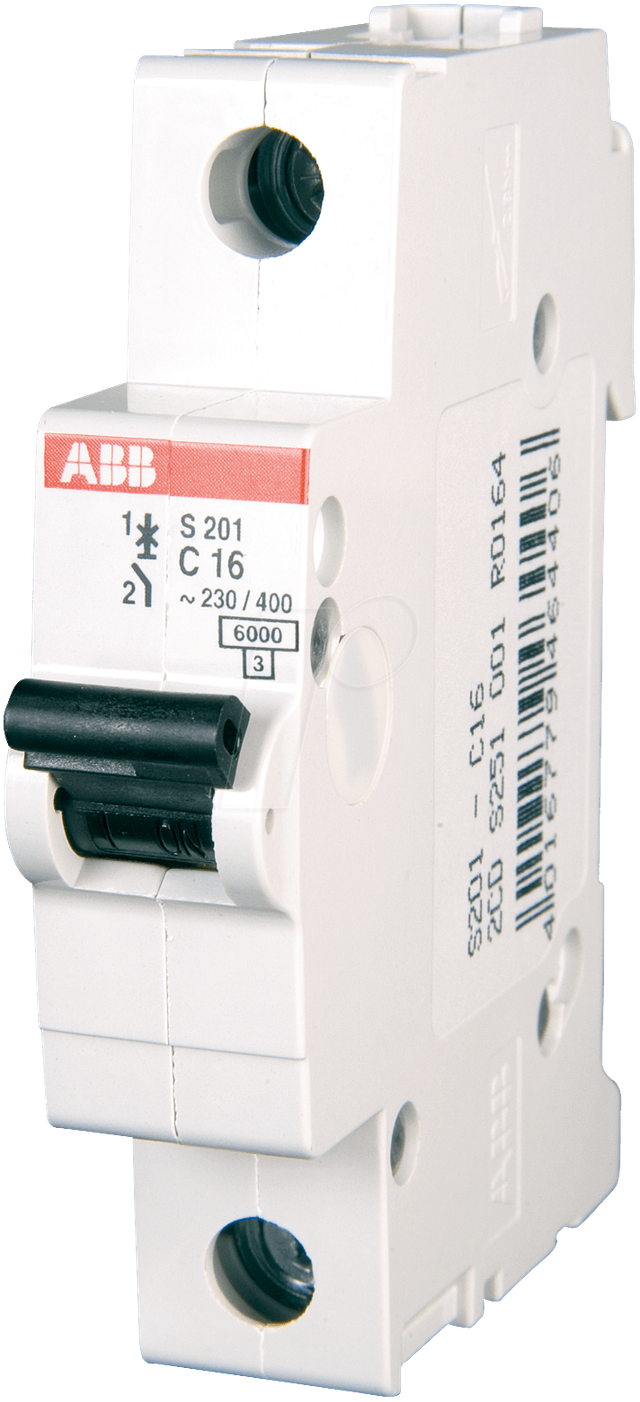 ABB S201-C20 - Leitungsschutzschalter, Char. C, 20 A, 1 polig