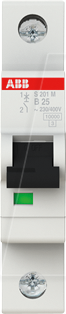 ABB S201M-B25 - Leitungsschutzschalter, Char. B, 25 A, 1 polig