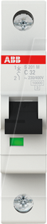 ABB S201M-C32 - Leitungsschutzschalter, Char. C, 32 A, 1 polig