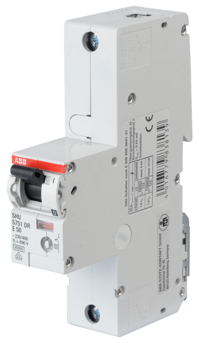 ABB S751DR-E50 - Hauptsicherungsautomat, selektiv, 50 A, 1 polig