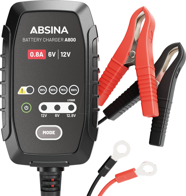 ABSINA A800 - Automatik-Ladegerät für Fahrzeuge - 6/ 12 V, 0,8 A