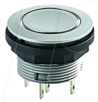 SCTLRBF - Drucktaster - 1 W, silber, LED-Ring blau