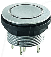 SCTLRGF - Drucktaster - 1 W, silber, LED-Ring grün