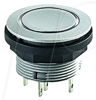 SCTLRWF - Drucktaster - 1 W, silber, LED-Ring weiß