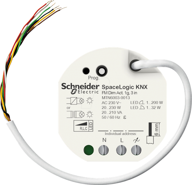 SE MTN6003-0013 - SpaceLogic KNX Universal Dimmaktor UP mit 3 Binäreingängen