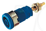 SEB 2600 BL - Einbaubuchse, 4 mm, blau, gesichert