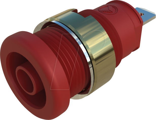 SEB 2610 F4,8 RT - Einbaubuchse, 4 mm, Faston, rot, gesichert