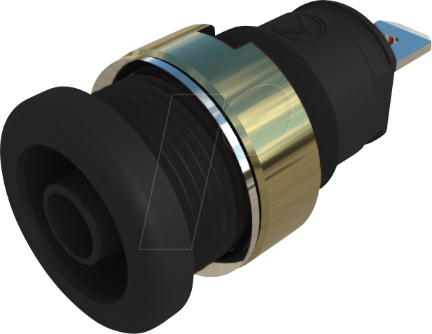 SEB 2610 F4,8 SW - Einbaubuchse, 4 mm, Faston, schwarz, gesichert