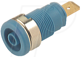 SEB 2610F BL - Einbaubuchse, 4 mm, Faston, blau, gesichert
