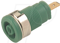 SEB 2610F GN - Einbaubuchse, 4 mm, Faston, grün, gesichert