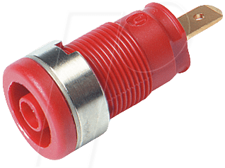 SEB 2610F RT - Einbaubuchse, 4 mm, Faston, rot, gesichert