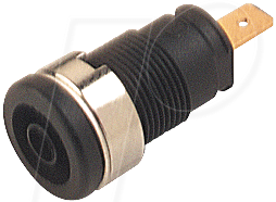 SEB 2610F SW - Einbaubuchse, 4 mm, Faston, schwarz, gesichert