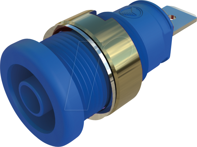 SEB 2620 F6,3 BL - Einbaubuchse, 4 mm, Faston, blau, gesichert