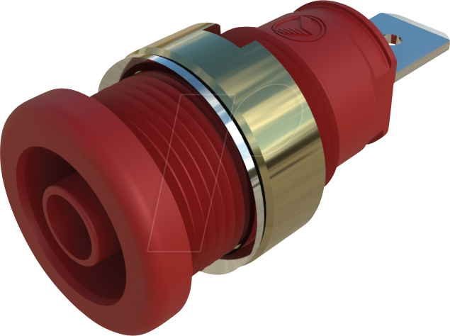 SEB 2620 F6,3 RT - Einbaubuchse, 4 mm, Faston, rot, gesichert