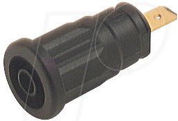 SEP 2610 F48 SW - Einpressbuchse, 4 mm, schwarz, vergoldet, gesichert