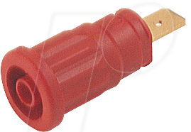 SEP 2620 F63 RT - Einpressbuchse, 4 mm, rot, vergoldet, gesichert