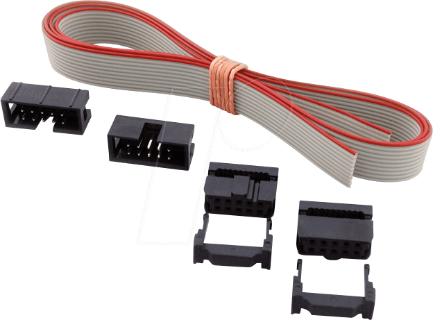 SET AWG28-16G - AWG 28-Set,1m Kabel+Stecker,16-pol,grau