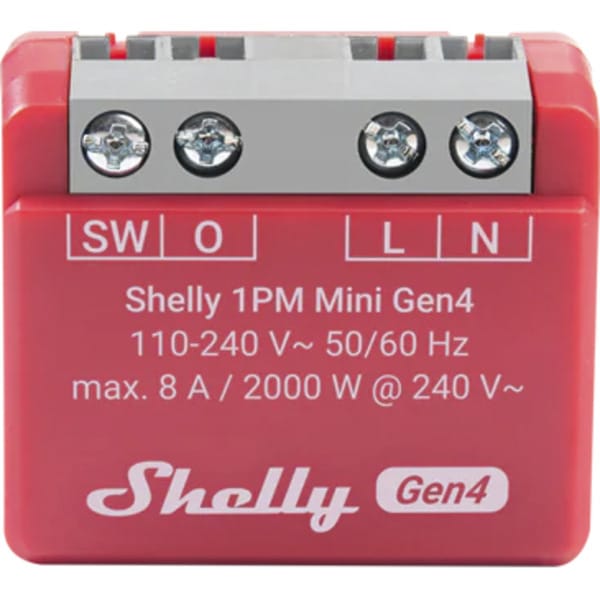 SHELLY 1PMMINIG4 - Shelly 1PM Mini Gen4, 1-Kanal, BT Matter Zigbee WLAN, max. 8 A