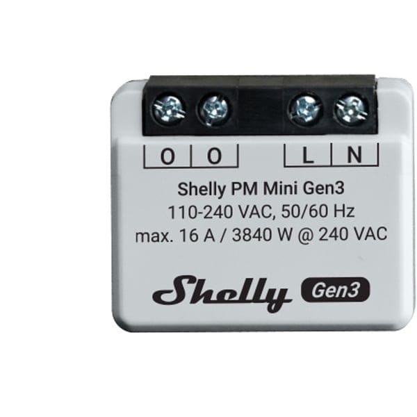 SHELLY PMM G3-2 - Shelly PM Mini, 1-Kanal, WLAN, BT, max. 16 A, Messfunktion, 2er