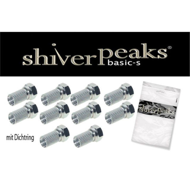 SHVP 85010-R10 - F-Stecker 7,2, +Dichtungsring,+großer Mutter, 10 Stück