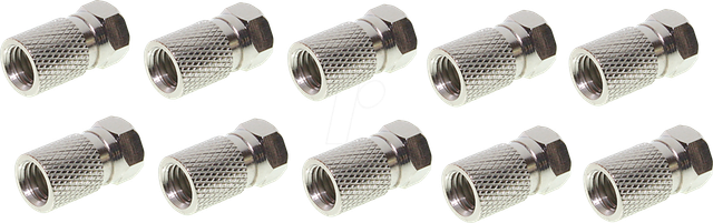 SHVP 85012-R10 - F-Stecker 7,5, +Dichtungsring,+großer Mutter, 10 Stück