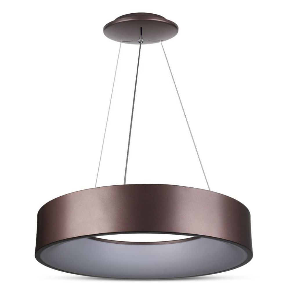 V-tac 25w Kreisförmige Led-pendelleuchte In Kaffeefarbe, Metall, 45 X 120 Cm, Warmweiß