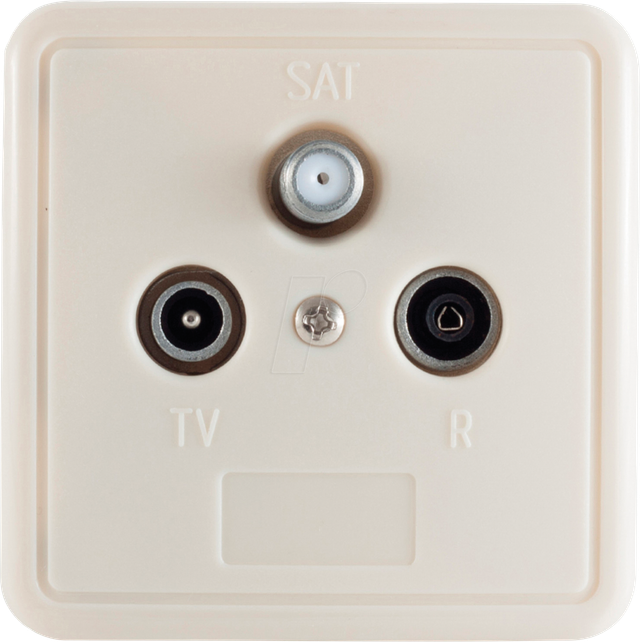 SHVP BS15-93011 - 3-Loch SAT+BK-Antennen-Stichdose, Rahmen+Deckel, 1 dB
