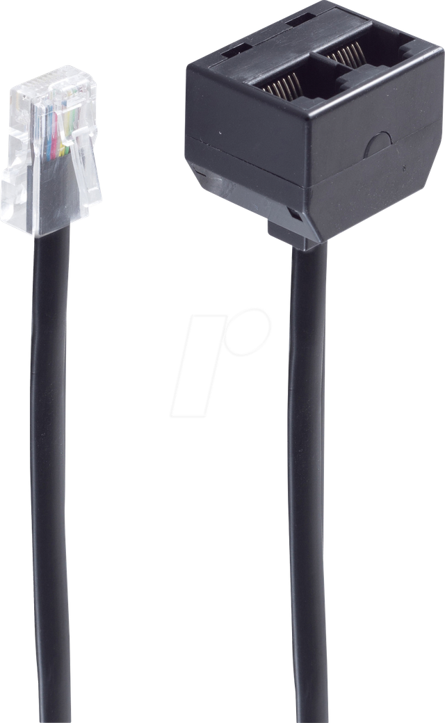 SHVP BS71233-8 - Western-Stecker 8/8 > 2x Buchse, 100 Ohm, 0,1m