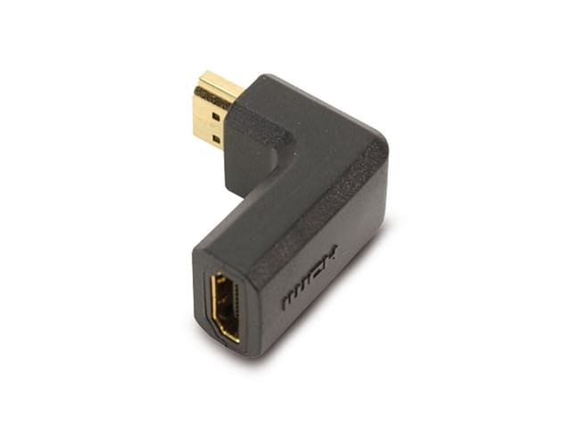 SHVP BS77407 - Adapter HDMI Stecker < HDMI Buchse gewinkelt unten, vergoldet