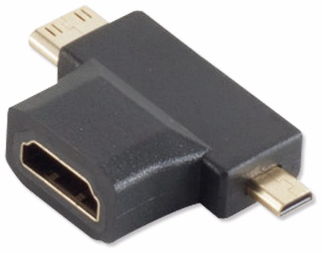 SHVP BS77414 - Adapter HDMI-A Buchse < HDMI-D + C Stecker, vergoldet