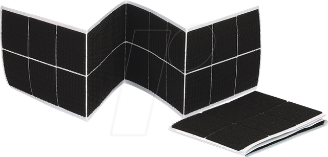 SIN 207830 - Klettpunkte, eckig, selbstklebend, 50x50 mm, 24 Stück, schwarz