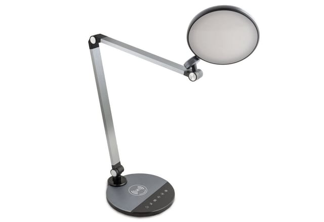 SKT LTL00620 - LED-Schreibtischlampe, 6,6 W, mit Induktionslader, silber