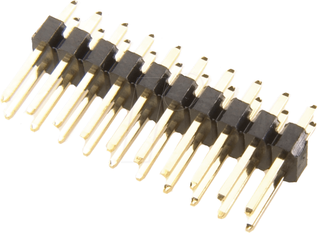SL 2X10G 1,27 - 2x10pol.-Stiftleiste, gerade, RM 1,27