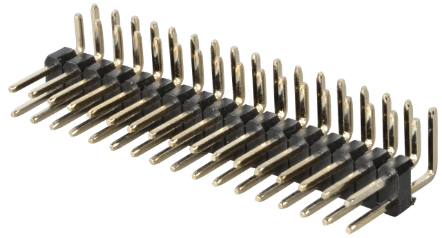 SL 2X17W 2,54 - 2x17pol. Stiftleiste, gewinkelt, RM 2,54