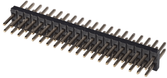 SL 2X20G 1,27 - 2x20pol.-Stiftleiste, gerade, RM 1,27