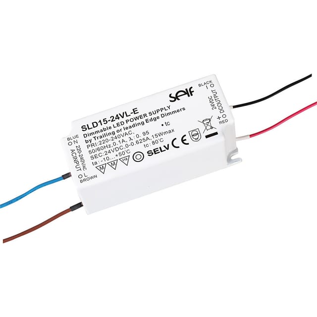 SLF SLD15-24VL-E - LED-Trafo, 15 W, 24 V DC, 625 mA, dimmbar