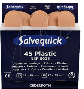 SNG 1009036 - Salvequick Pflaster-Strips, wasserfest, 45 Stück