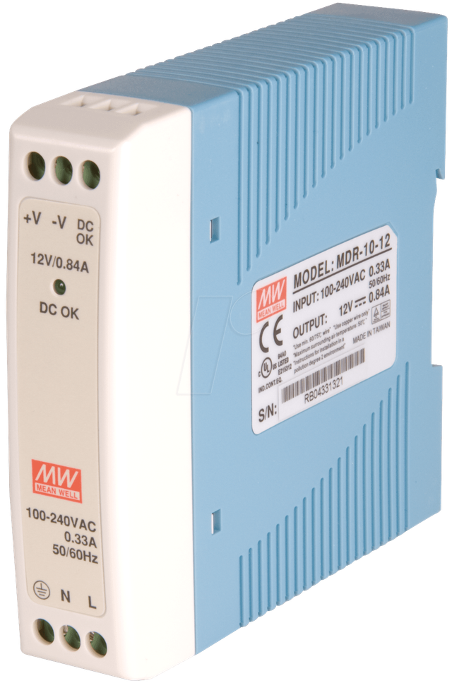 SNT MW-MDR10-24 - Schaltnetzteil, Hutschiene, 10 W, 24 V, 0,42 A