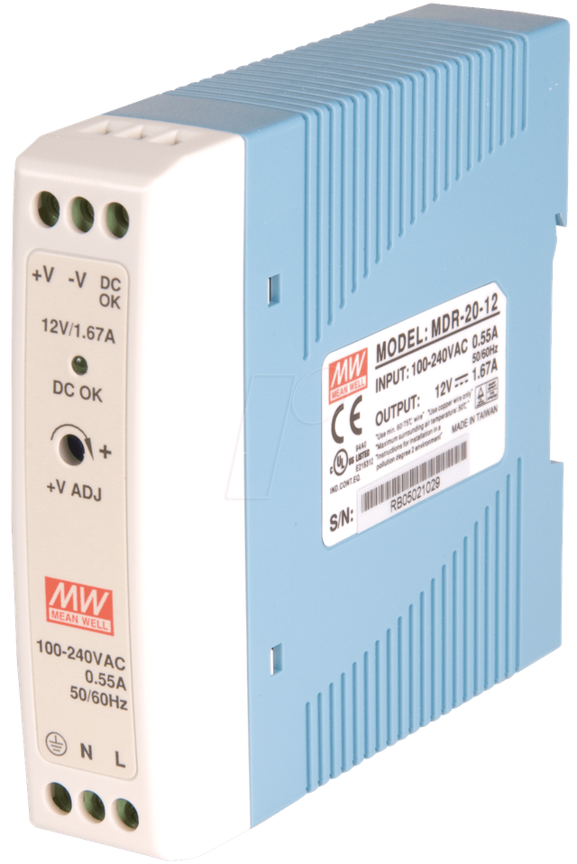 SNT MW-MDR20-05 - Schaltnetzteil, Hutschiene, 15 W, 5 V, 3 A