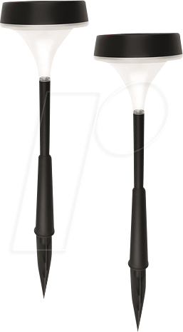 SOLAR OC-GL037B - 2er Pack LED-Solarleuchte, schwarz, IP65, 3000 K
