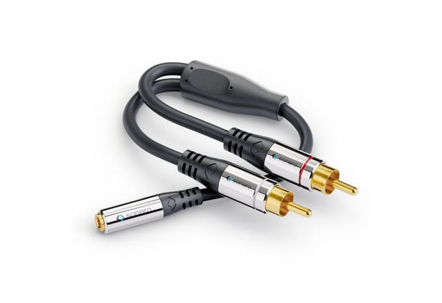 SON ACA004 - 2x Cinch auf 3,5mm Audio Adapter Kabel 0,2 m
