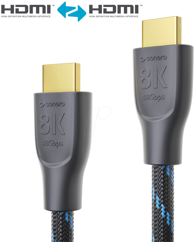 SON PHC111-015 - Premium High Speed HDMI Kabel, textil, 8K, 1,5 m